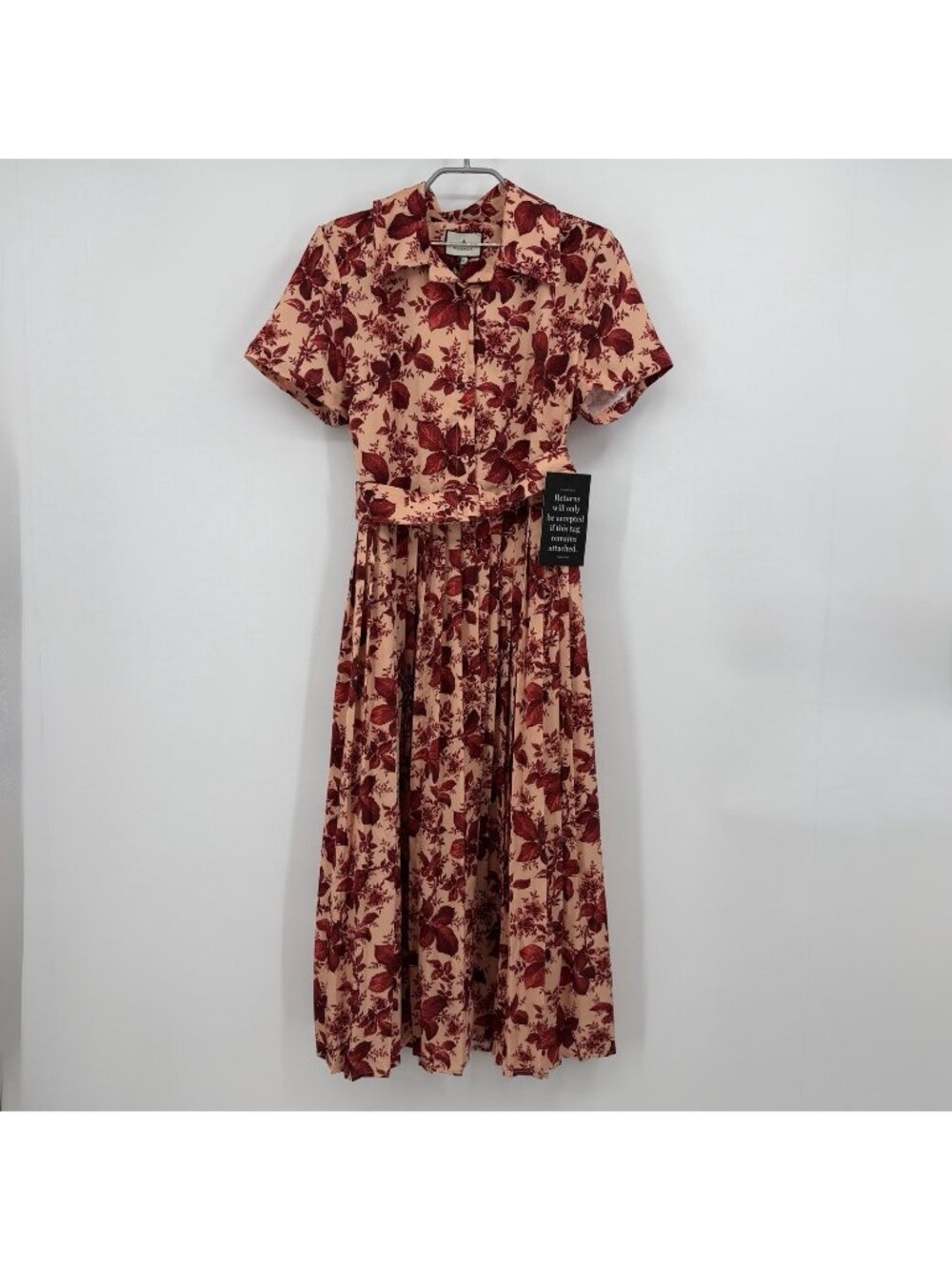 Tuckernuck Flowering Dogwood Azzurra Belted Midi Dress size M Medium Floral